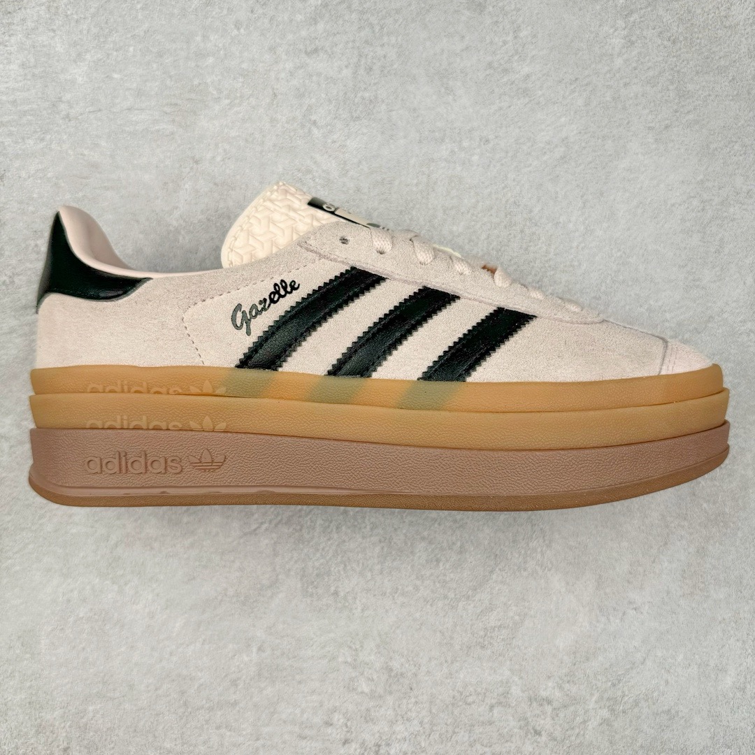 图片[2]-＃CS纯原 AD Originals Gazelle Bold W 羚羊松糕系列复古百搭厚底增高低帮休闲运动板鞋 新的一年就要换新的打扮啦！除了设定变美、健身、减肥等目标外，你已经可以利用鞋子来“偷偷改善身材比例”的愿望了！ 因为有一句话。身高不够。鞋子来凑~赶快入手以下各大运动品牌最新推出的“厚底增高运动鞋”吧。 是最好穿最百搭的长腿神器。 重点是……不仅价格不错～鞋子也不错啊！Originals的Gazelle Bold鞋款打造出「超厚底版本」！延续流线鞋型、经典麂皮材质、白色三条线和侧面烫金标志的复古外型，奶油白鞋底高度直接乘3，出门搭上它，保证一路步步高升。尺码：36 36⅔ 37⅓ 38 38⅔ 39⅓ 40-选品中心