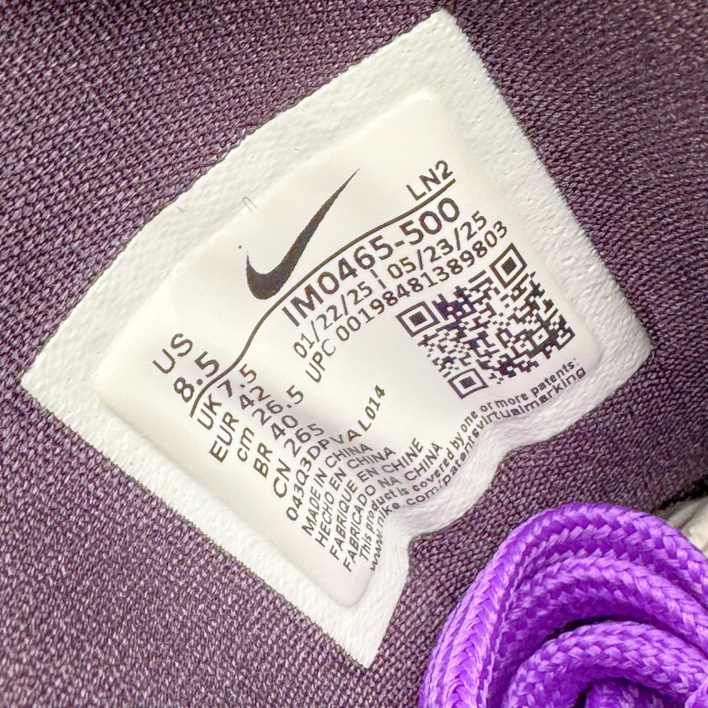 图片[11]-＃S2纯原 NK Kobe 9 Low EM PE 科比九代舒适减震防滑低帮篮球鞋 紫色 IM0465-500 React科技鞋垫加持 实战配置直接拉满 原楦纸板开发 鞋身流线型、后跟塑形 区分土肥圆 原厂针织鞋面一针一线匹配原版 全身鞋材卡料色独家定制 唯一万针立体刺绣SWOOSH 真实底模最大48.5 实战利器 专供海外市场 尺码：40 40.5 41 42 42.5 43 44 44.5 45 46 47.5 48.5 （脚宽、脚胖 建议买大半码）-选品中心