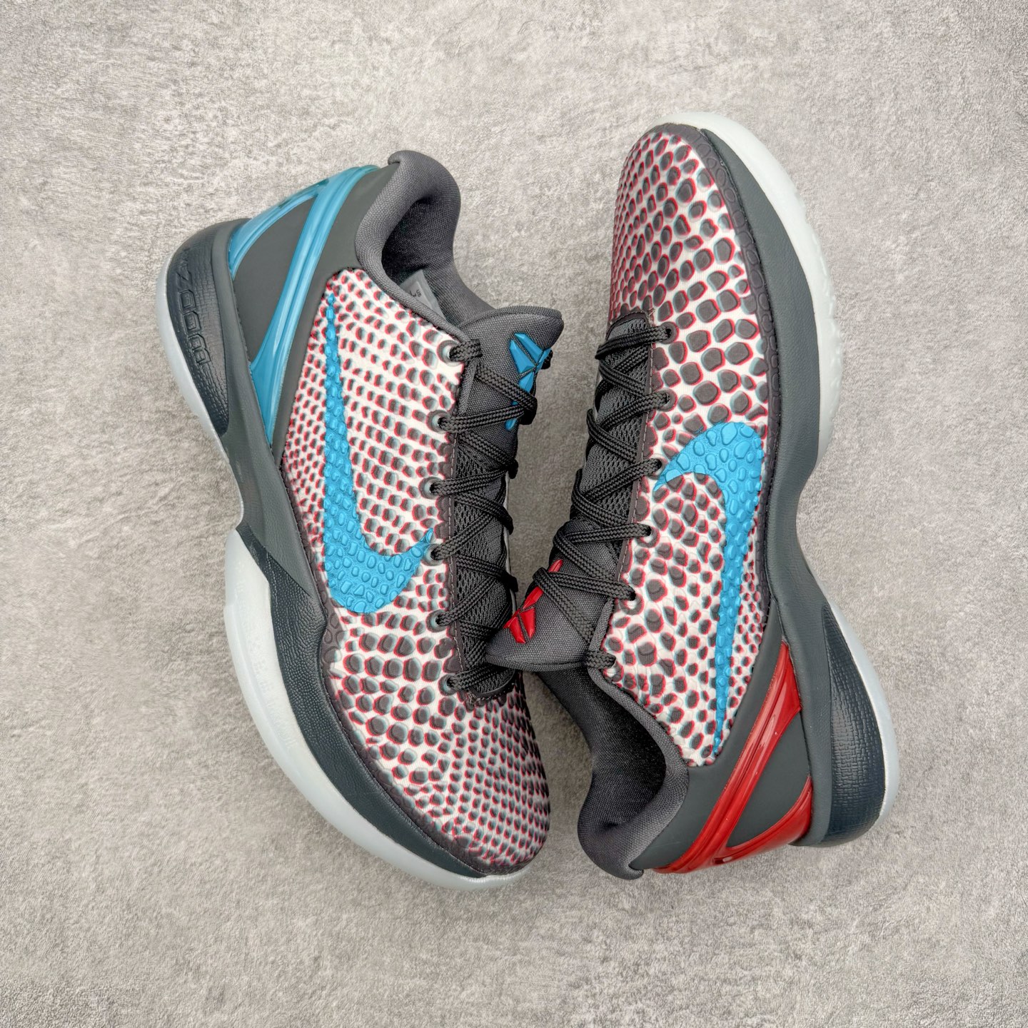 图片[3]-＃S2纯原 NK Zoom Kobe 6 Protro 科比六代 好莱坞鸳鸯 DD2305-003 原楦纸板开发 鞋身流线型、后跟塑形 区分土肥圆 Zoom Turbo气垫 后掌EVA缓震 实战配置直接拉满 原档数据3D打印 鞋面蛇鳞一颗一粒匹配原版 全身鞋材卡料色独家定制 唯一正确喷漆SWOOSH NK专利Flyknit飞线科技 给予鞋身足够抗扭矩力 真实底模最大47.5 实战利器 专供海外市场 尺码：40 40.5 41 42 42.5 43 44 44.5 45 46 47.5 48.5 （脚宽、脚胖 建议买大半码）-选品中心