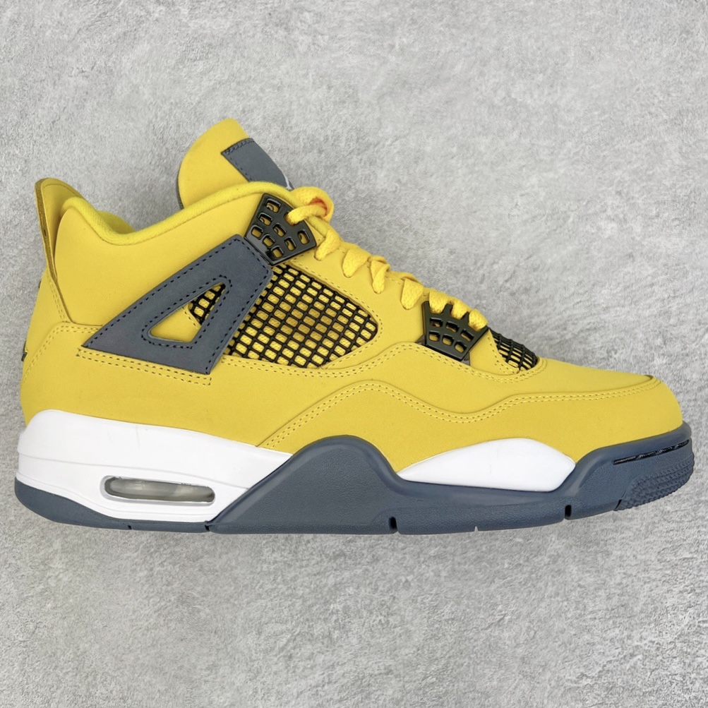 ＃KZ神版福利回馈 Air Jordan AJ4 Retro 黑黄电母 货号：CT8527-700 独家外贸特供尺码含 45.5 49.5 50.5 国内外口碑最好最推荐的产品 市场中端王者 亲自操刀耗时半年巨作 全套原纸板楦头开发 确保原汁原味 完美呈现四代版型 一比一鞋头弧度高度鞋身弧度 此版本只针对中端市场 皮料材质有所更替 其他数据细节工艺流程均保持一致 绝不口嗨 细节品控鞋型随意秒杀市面3XX 4XX 原厂TPU网格鞋带扣 正确内里网布 菱角分明不变形无多余毛边 柔软性质感一致于原鞋 市场唯一原厂鞋扣模具 背面可见隐藏注塑口 原厂织唛标 原厂飞人电绣工艺 尾指中部跳三针 独家绑鞋带手法 印刷中底布 四线拉帮 米色美纹纸贴合固定 进口港宝加持 后跟自然饱满 全鞋荧光划线卡点 追求极致完美 每一双都是工艺品 多重QC质检 超越公司货的品控标准 实实在在的免检产品 尺码：40 40.5 41 42 42.5 43 44 44.5 45 45.5 46 47.5 48.5 49.5 50.5-选品中心