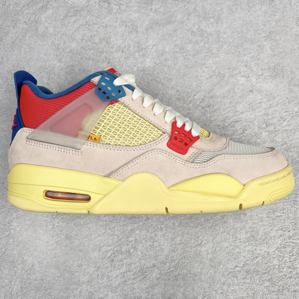 ＃KZ神版福利回馈 Union LA x Air Jordan AJ4 Retro SP\\\”Off Noir\\\” UN联名粉红蓝 DC9533-800 独家外贸特供尺码含 45.5 49.5 50.5 国内外口碑最好最推荐的产品 市场中端王者 亲自操刀耗时半年巨作 全套原纸板楦头开发 确保原汁原味 完美呈现四代版型 一比一鞋头弧度高度鞋身弧度 此版本只针对中端市场 皮料材质有所更替 其他数据细节工艺流程均保持一致 绝不口嗨 细节品控鞋型随意秒杀市面3XX 4XX 原厂TPU网格鞋带扣 正确内里网布 菱角分明不变形无多余毛边 柔软性质感一致于原鞋 市场唯一原厂鞋扣模具 背面可见隐藏注塑口 原厂织唛标 原厂飞人电绣工艺 尾指中部跳三针 独家绑鞋带手法 印刷中底布 四线拉帮 米色美纹纸贴合固定 进口港宝加持 后跟自然饱满 全鞋荧光划线卡点 追求极致完美 每一双都是工艺品 多重QC质检 超越公司货的品控标准 实实在在的免检产品 尺码：40 40.5 41 42 42.5 43 44 44.5 45 45.5 46 47.5 48.5 49.5 50.5-选品中心