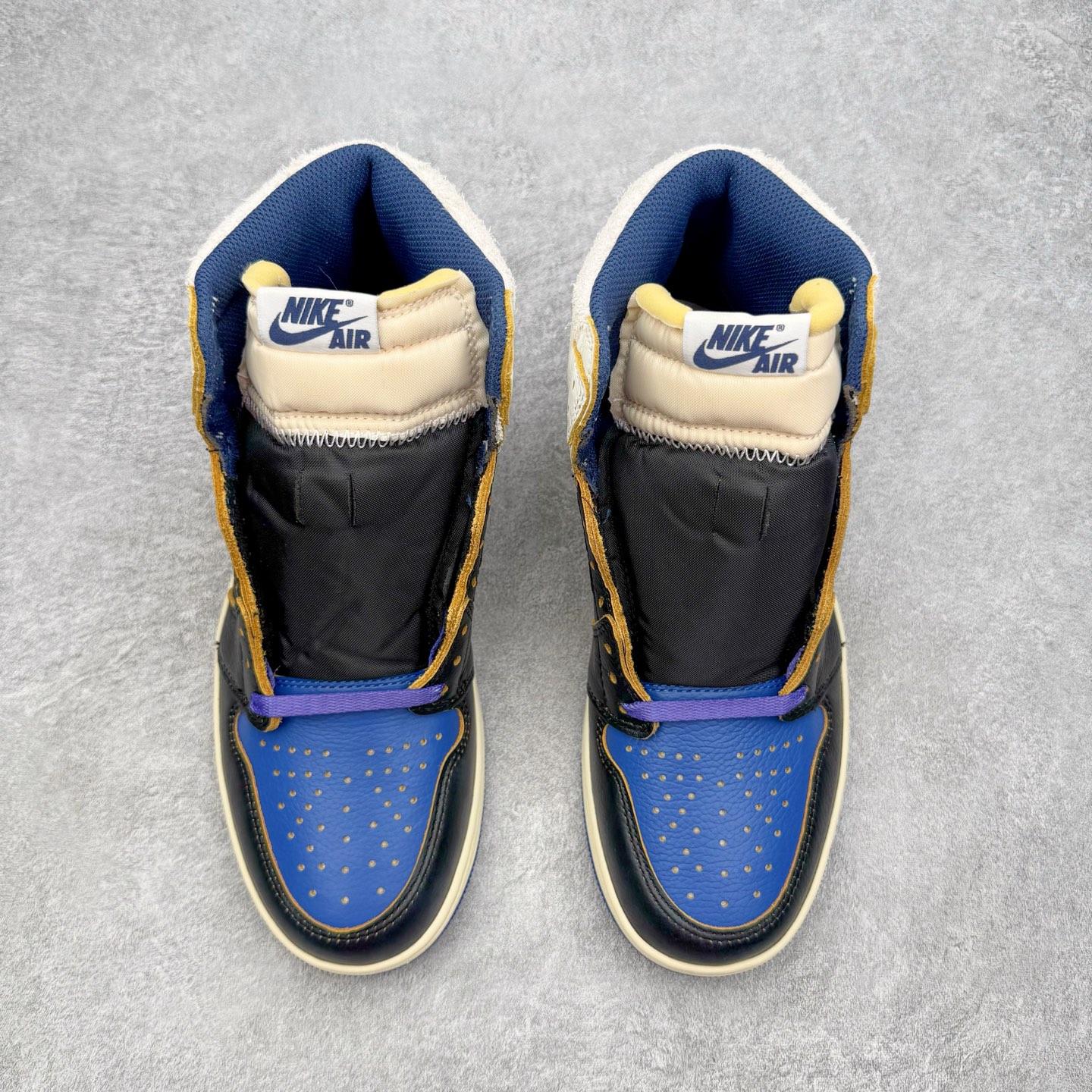图片[2]-＃PK纯原 Union LA x Fragment Design x Air Jordan AJ1 Retro High NRG 藤原浩三方联名四色拼接灰 闪电黑蓝 IO7847-001 圈内最强系列 高端零售特供批次 产品品控稳定性领先行业 各方面均可对飙L版 良心定价不杀猪 SZ原厂全套原楦原纸板冲刀磨具开发 原厂皮料加持 原厂港宝加持定型后跟R度完美 同源原厂电绣 飞翼针数密度立体效果一致 百分百一致原鞋 原厂拉帮工艺 针距密度一致 后跟弧度收口自然不对折 极致一眼正品既视感 进口玻璃冲刀皮料裁剪零毛边 全鞋电脑针车工艺 品控清洁度最高QC检验标准 免检产品 原厂订购鞋盒、鞋标、防尘纸、鞋撑、鞋带 追求极致的原厂味道 尺码：36 36.5 37.5 38 38.5 39 40 40.5 41 42 42.5 43 44 44.5 45 46 47.5-选品中心