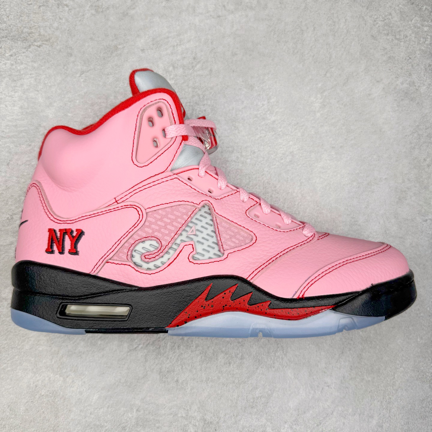 图片[6]-＃PK纯原 Air Jordan AJ5 Retro SZ原厂全套原楦原纸板磨具开发 原厂皮料加持 原厂港宝加持定型后跟R度完美 同源原厂电绣 飞人针数密度立体效果一致 原厂拉帮手法 原厂配置纸衬高频鞋盒 原厂指令配双鞋带 原厂TPU网格鞋带扣 超高鞋面清洁度 最高QC检验标准 控制溢胶瑕疵 到手可放心比对发售原鞋 上脚百分百充正驾驭 尺码：40 40.5 41 42 42.5 43 44 44.5 45 46 47.5-选品中心