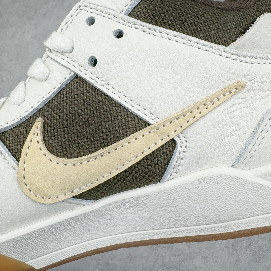图片[12]-＃PK纯原 Travis Scott x Jordan AJ Cut The Check TS倒钩联名魔术贴篮球鞋 军绿白 FZ8117-100 注意默认配原盒盒子配套布袋不用加钱 退货丢失扣30元 原厂全套原楦原纸板冲刀磨具开发 原厂皮料加持 原厂港宝加持定型后跟R度完美 同源原厂电绣 鬼脸飞翼针数密度立体效果一致 百分百一致原鞋 原厂拉帮工艺 针距密度一致 后跟弧度收口自然不对折 极致一眼正品既视感 进口玻璃冲刀皮料裁剪零毛边 全鞋电脑针车工艺 品控清洁度最高QC检验标准 免检产品 原厂订购鞋盒、布袋、鞋标、防尘纸、鞋撑、鞋带 追求极致的原厂味道 配色方面采用白色为基础 搭配棕色框架呈现 完美还原了初代倒钩的配色设计 细节方面 标志性的反钩Swoosh采用米色点缀 鞋面还带有特殊的魔术贴细节 此外在鞋舌、后跟部分均带有Cactus Jack厂牌Logo 彰显鞋款特殊身份 尺码：36 36.5 37.5 38 38.5 39 40 40.5 41 42 42.5 43 44 44.5 45 46 47.5-选品中心