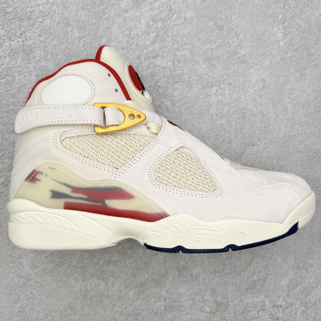 ＃莞产纯原福利‼️SoleFly x Air Jordan AJ8 高帮复古篮球鞋 联名米白红 FJ28