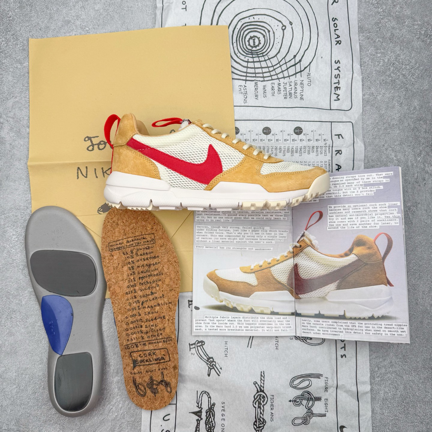 图片[21]-＃PK纯原福利 GD权志龙大爱款式❤️神级之作回归 艺术家Tom Sachs x NK Craft Mars Yard 2.0 联名宇航员神游太空百搭休闲运动透气慢跑鞋 复古做旧黄红勾 AA2261-100 正确原厂钢印 正确中底针车工艺 原装配件原盒原标 原装进口鞋垫 进口乳胶#原档案私模大底打造 韩国大宇原厂网纱 台湾进口丝绒猪巴革材质饰片 中底外后侧带四杠竖纹原装鞋垫 泡棉乳胶缓震 全套完美原装配件及包装物 经过五年时间的等待 被视为神级球鞋之作的 Craft Mars Yard 终于以 2.0 的姿态回归 艺术家 Tom Sachs 在延续经典外观与配色组合的同时 将Craft Mars Yard 进行全面升级 以更加透气的涤纶经编针织网眼取代之前的特殊 Vectran 材质 并在鞋面上加入 X 型走线提高耐磨特性 而经过改良之后的 SFB 特种部队靴大底亦更加适合在城市环境着用 此外网面层和软木层的双内底设计更是为营造赤脚穿着体验特别优化 尺码：38 38.5 39 40 40.5 41 42 42.5 43 44 44.5 45 46-选品中心