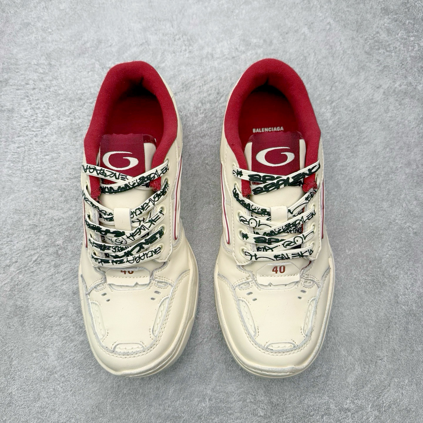 图片[2]-＃TG性价比 Balenciaga Hamptons Worn-Out 巴黎世家涤纶（聚酯纤维）牛皮革 圆头系带 低帮 生活休闲鞋板鞋 尺码：35 36 37 38 39 40 41 42 43 44 45 46-选品中心