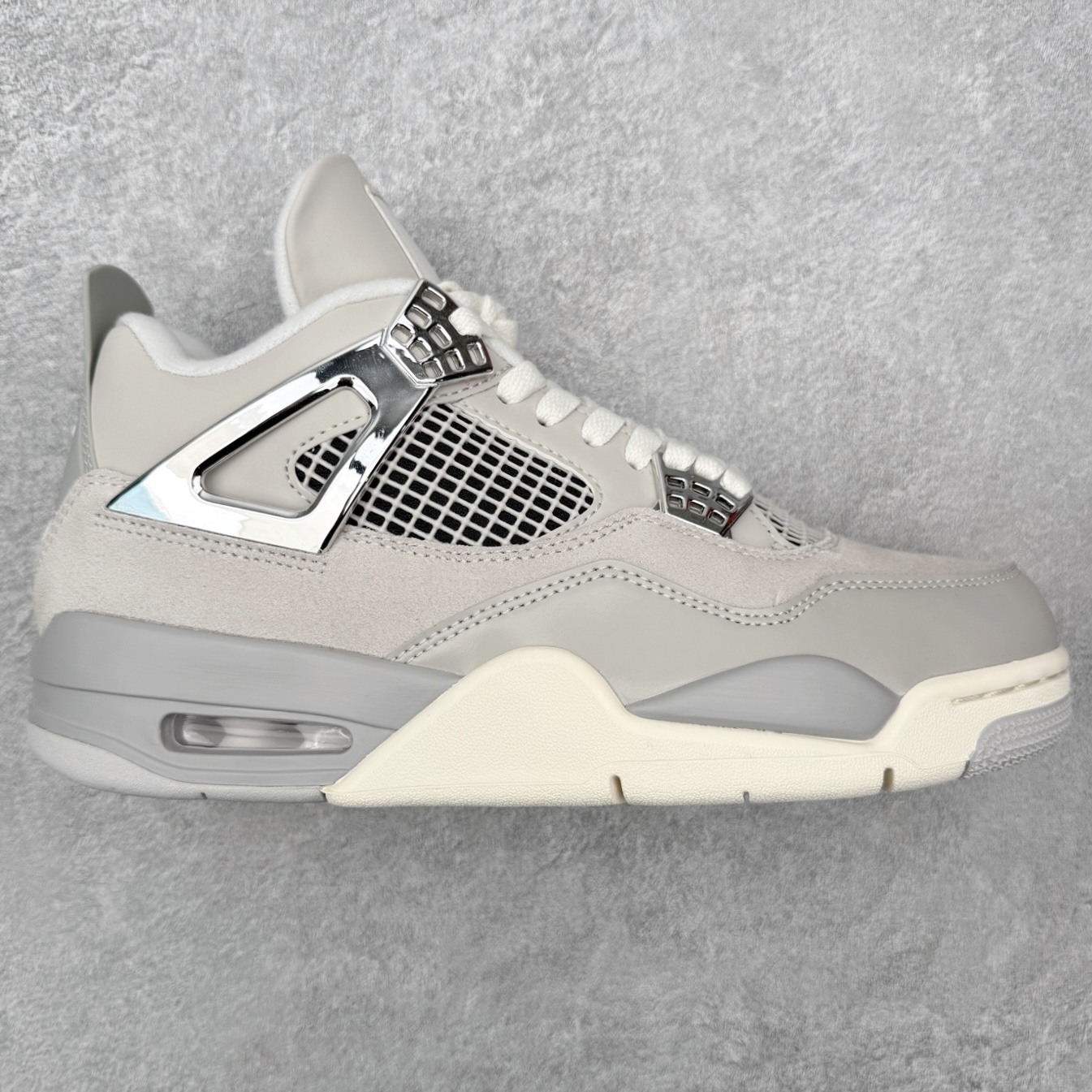＃DT纯原 Air Jordan AJ4 Retro 电镀银 AQ9129-001 原厂头层皮料 全新升