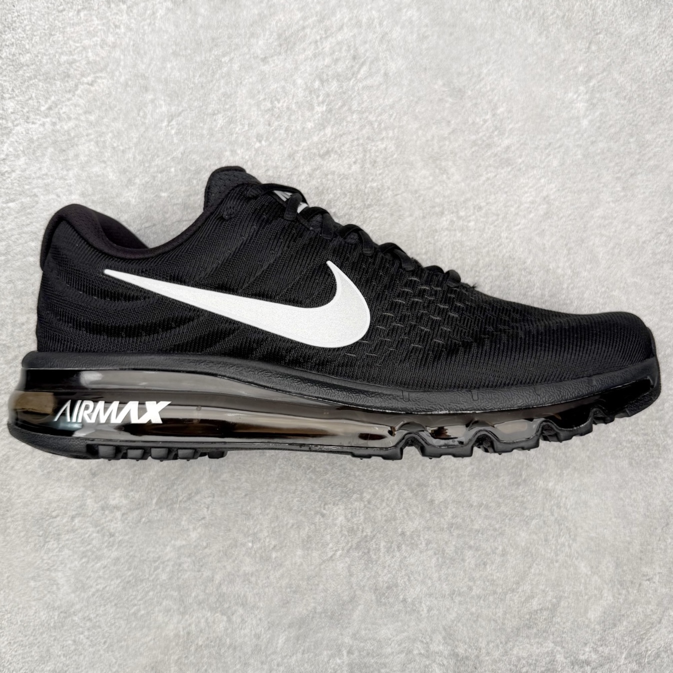 ＃纯原 NK Air Max 2017 网面全掌气垫休闲运动百搭慢跑鞋 黑银 -001 原档案数据开发纸