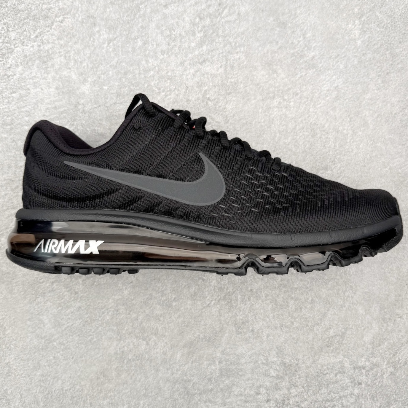 ＃纯原 NK Air Max 2017 网面全掌气垫休闲运动百搭慢跑鞋 全黑 -004 原档案数据开发纸