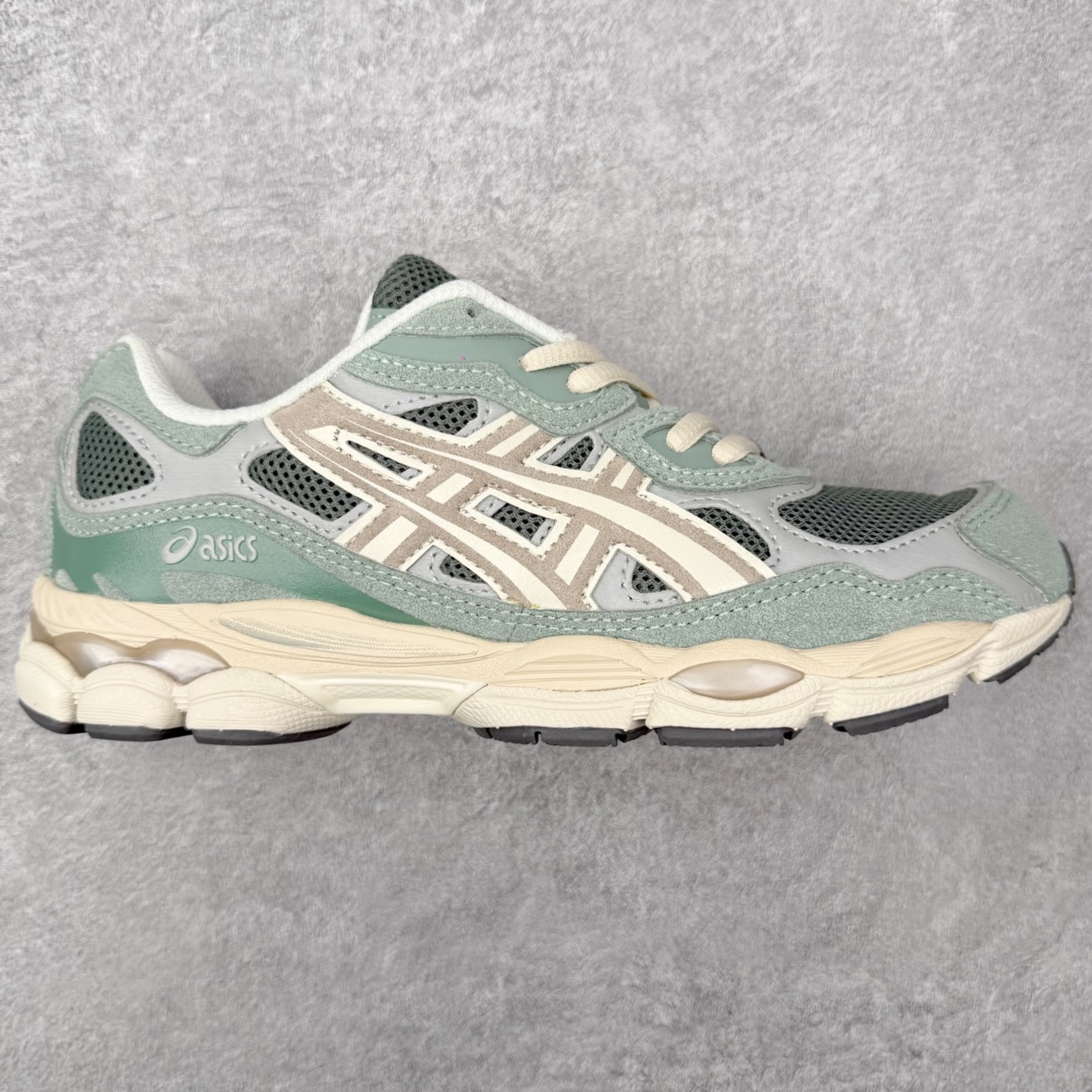 ASICS 亚瑟士 GEL-NYC 男子女子复古缓震休闲运动跑鞋 1203A383-302 常春藤绿灰X