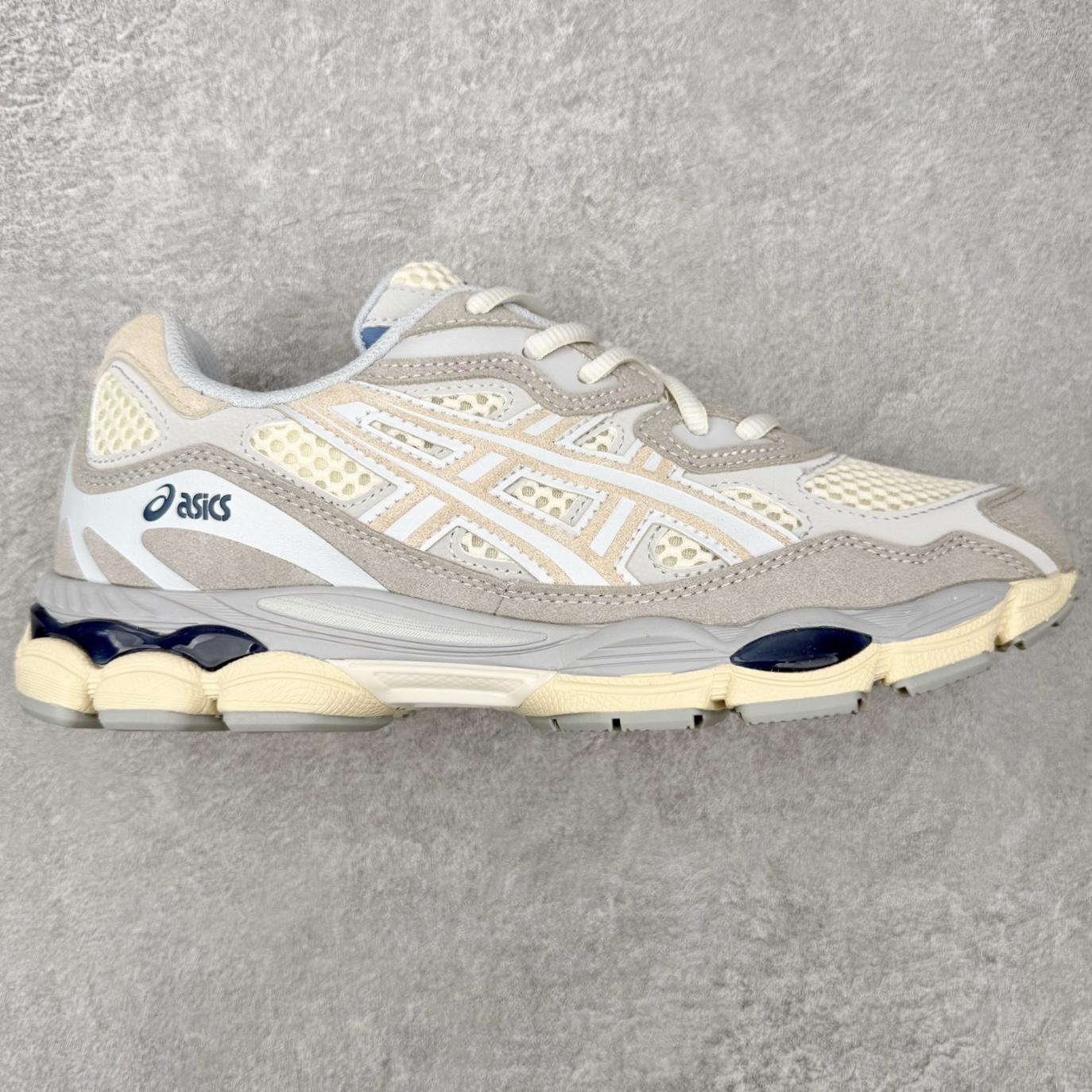 ASICS 亚瑟士 GEL-NYC 男子女子复古缓震休闲运动跑步鞋 1203A383-100 奶油灰蓝X