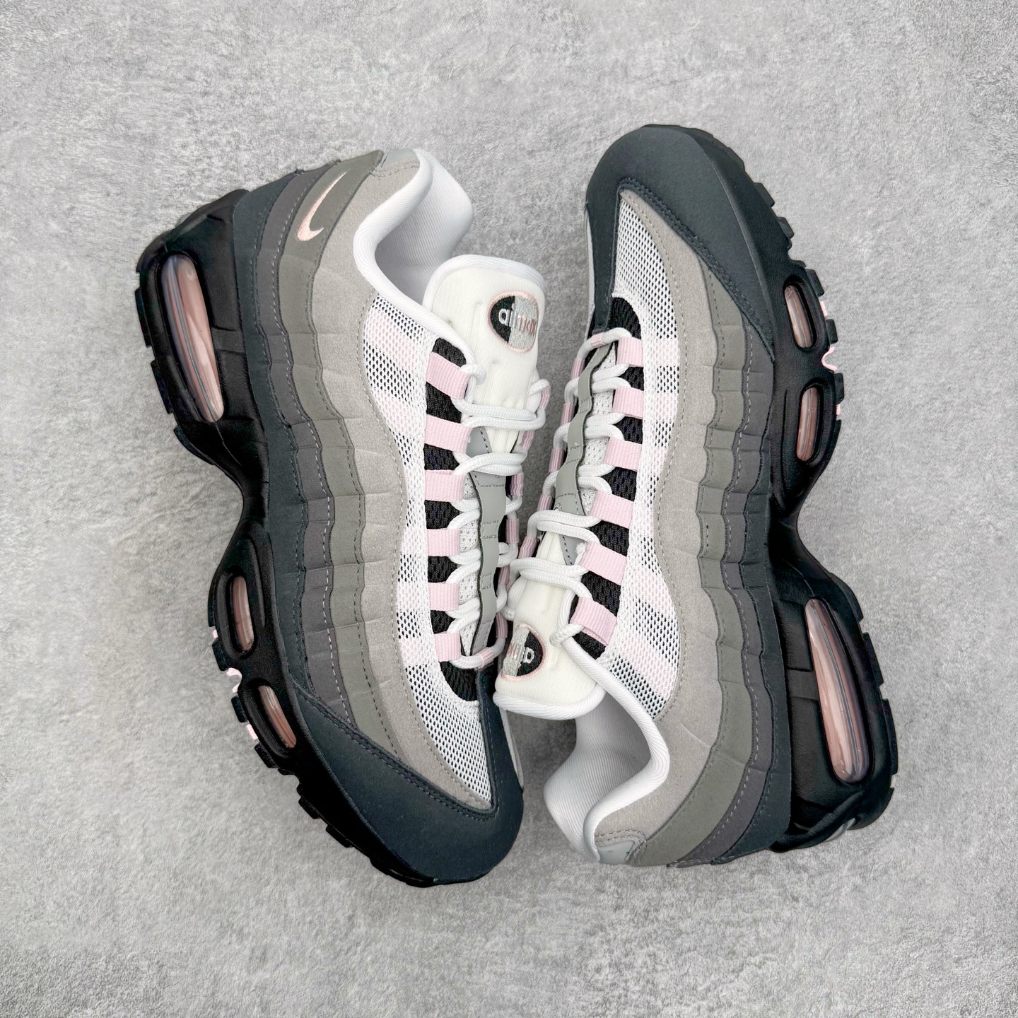 ＃KZ神版 NK Air Max 95 OG 舒适百搭耐磨低帮气垫休闲跑步鞋 灰粉 HJ5996-001