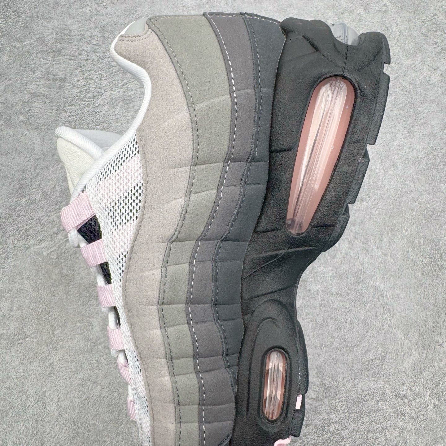 ＃KZ神版 NK Air Max 95 OG 舒适百搭耐磨低帮气垫休闲跑步鞋 灰粉 HJ5996-001