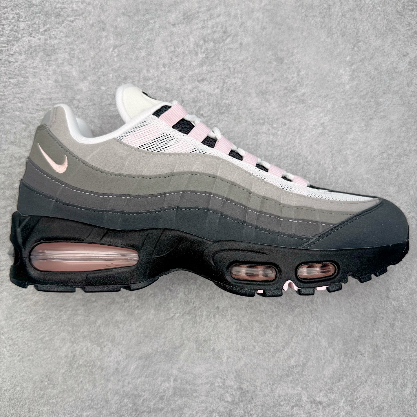 ＃KZ神版 NK Air Max 95 OG 舒适百搭耐磨低帮气垫休闲跑步鞋 灰粉 HJ5996-001