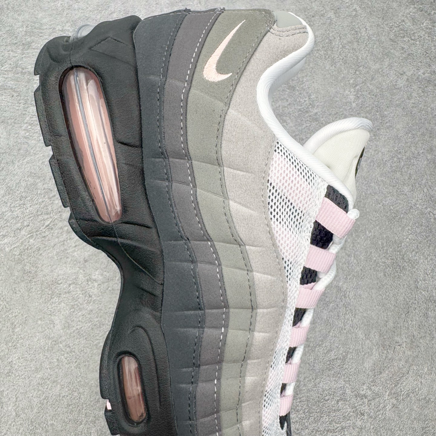 ＃KZ神版 NK Air Max 95 OG 舒适百搭耐磨低帮气垫休闲跑步鞋 灰粉 HJ5996-001