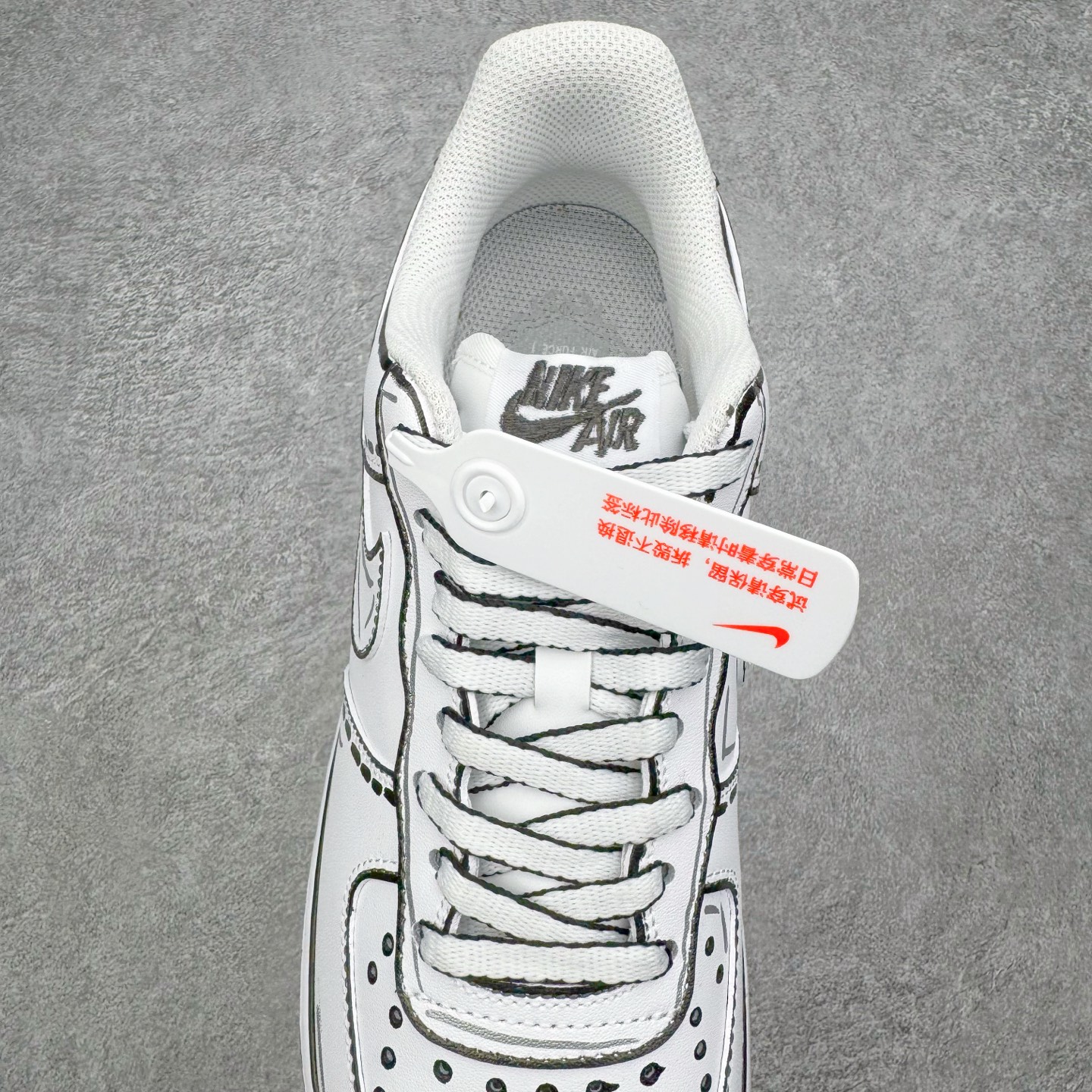 ＃ NK Air Force 1 云禾野 未来世界 二次元 撕漫风 凌乱线条 空军一号防滑耐磨低帮板鞋 