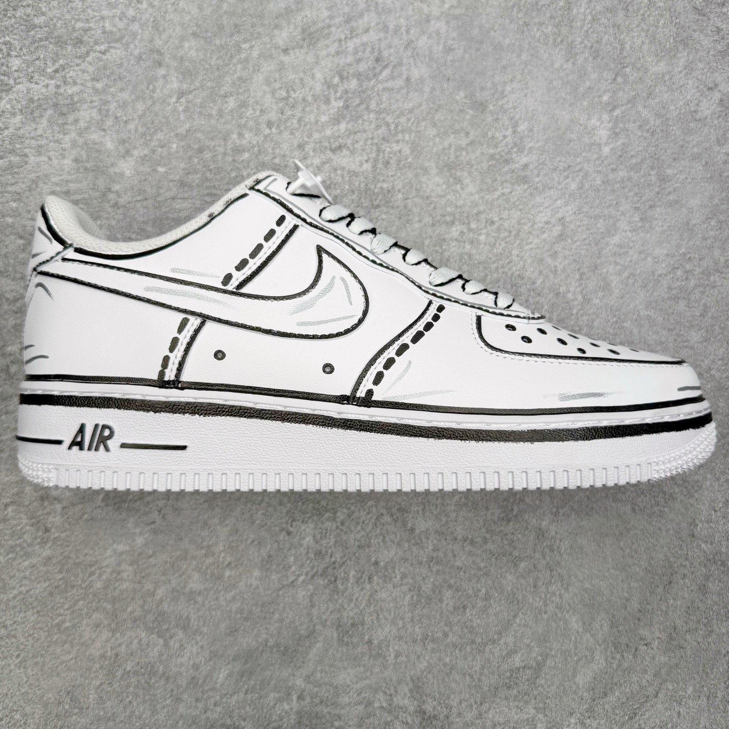＃ NK Air Force 1 云禾野 未来世界 二次元 撕漫风 凌乱线条 空军一号防滑耐磨低帮板鞋 