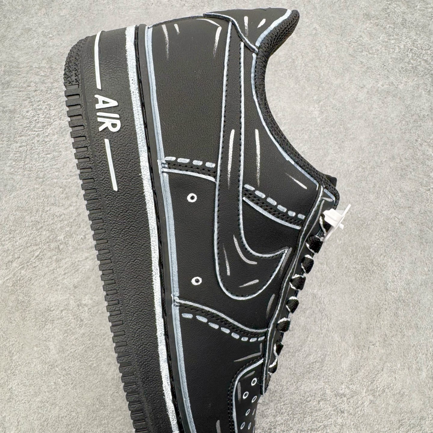 ＃ NK Air Force 1 云禾野 未来世界 二次元 撕漫风 凌乱线条 空军一号防滑耐磨低帮板鞋 