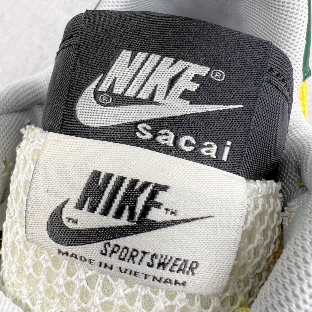 ＃ Sacai x NK VaporWaffle 联名款华夫3.0潮流休闲增高运动鞋 黄绿配色 CV13
