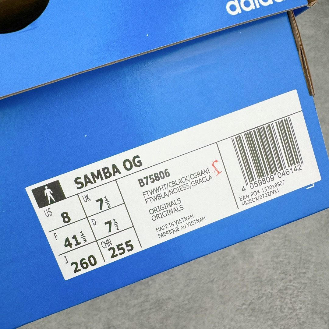＃ AD Original Samba OG 复古经典轻便板鞋 黑白灰 B75806 口碑大厂出品 品控