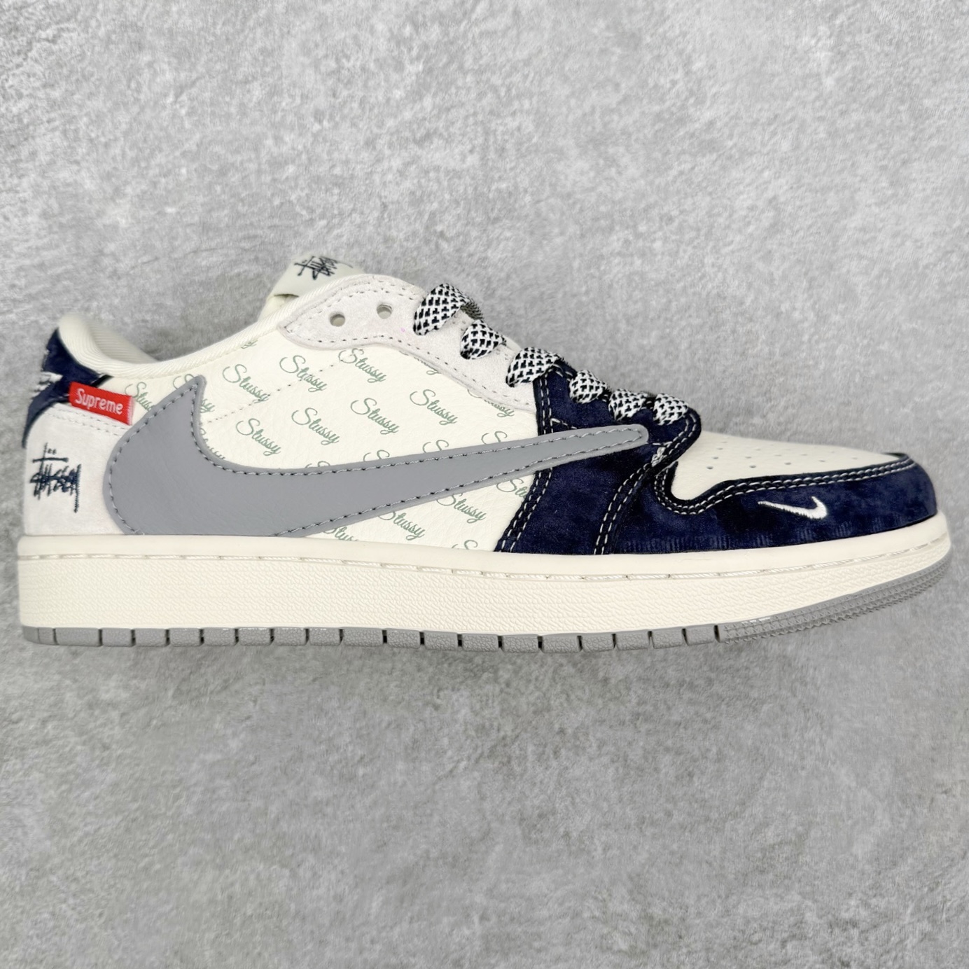 ＃福利特价‼️Air Jordan AJ1 Low 低帮倒钩联名定制配色 原厂内置气垫魔块 A模大底 头