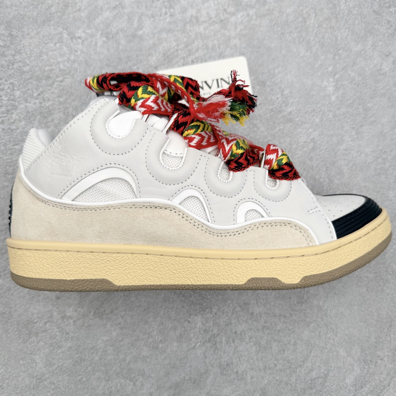 ＃纯原 Lanvin Leather Curb Sneakers 浪凡三代走秀款潮流面包鞋 Leathe