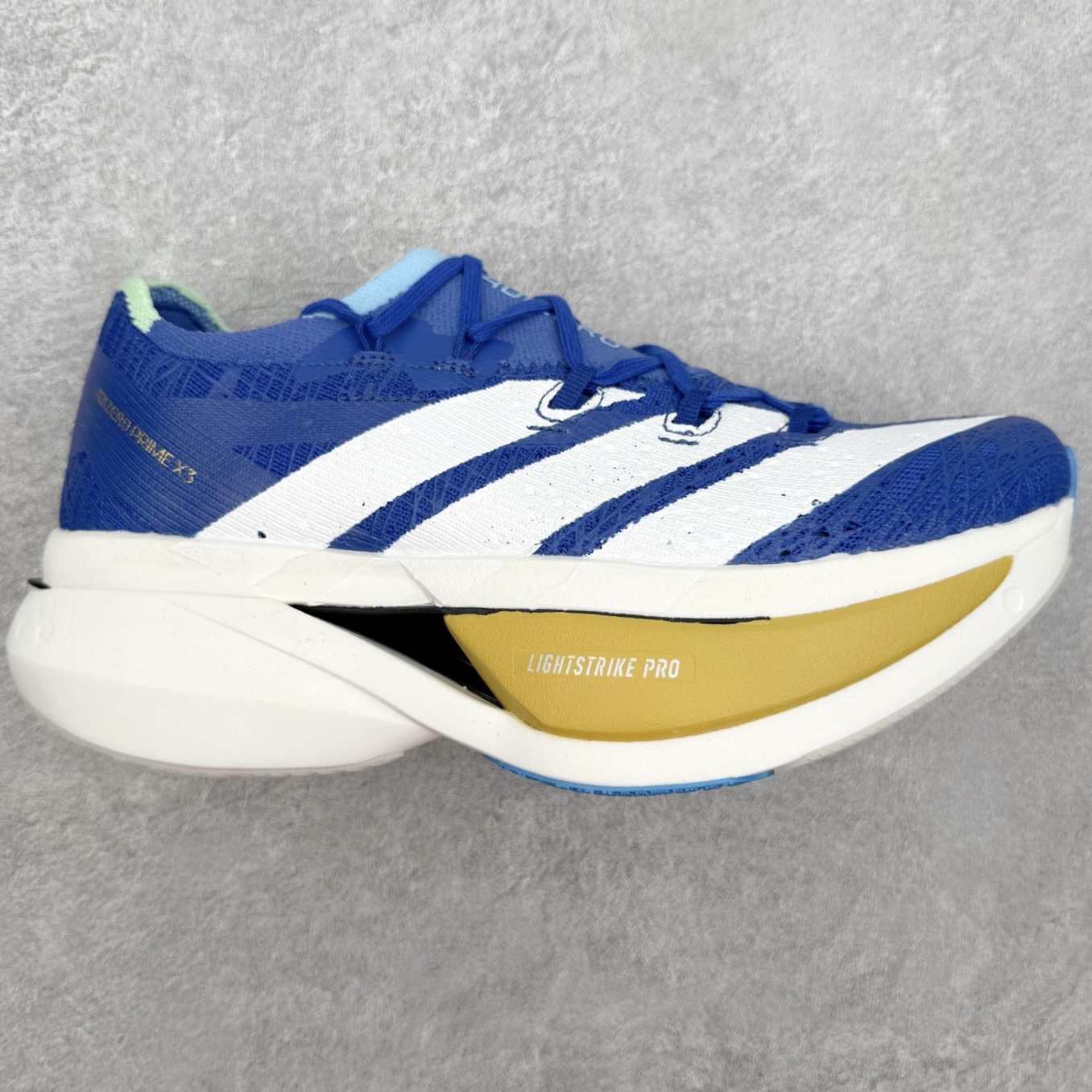 AD Adizero Prime X 3.0 Strung 马拉松舒适织物PU 低帮长跑短跑跑步鞋 男女
