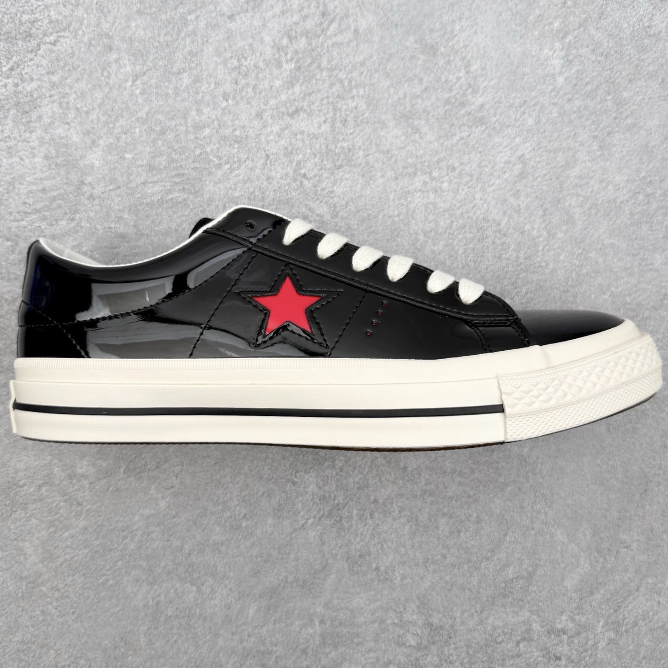 Converse ONE STAR Leather匡威木村一星皮质黑红拼接经典舒适低帮休闲硫化板鞋以经典