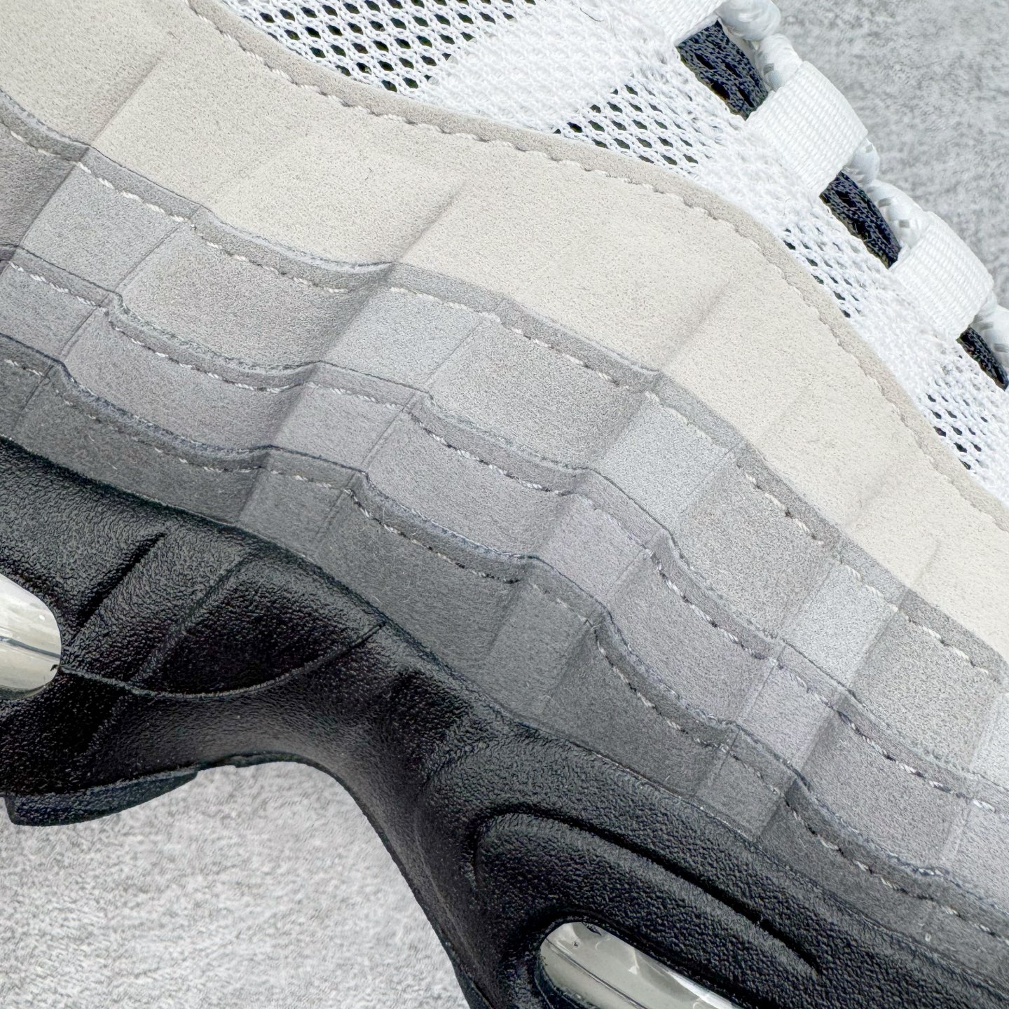 ＃KZ神版 NK Air Max 95 OG 舒适百搭耐磨低帮气垫休闲跑步鞋 黑灰白 HM4740-00