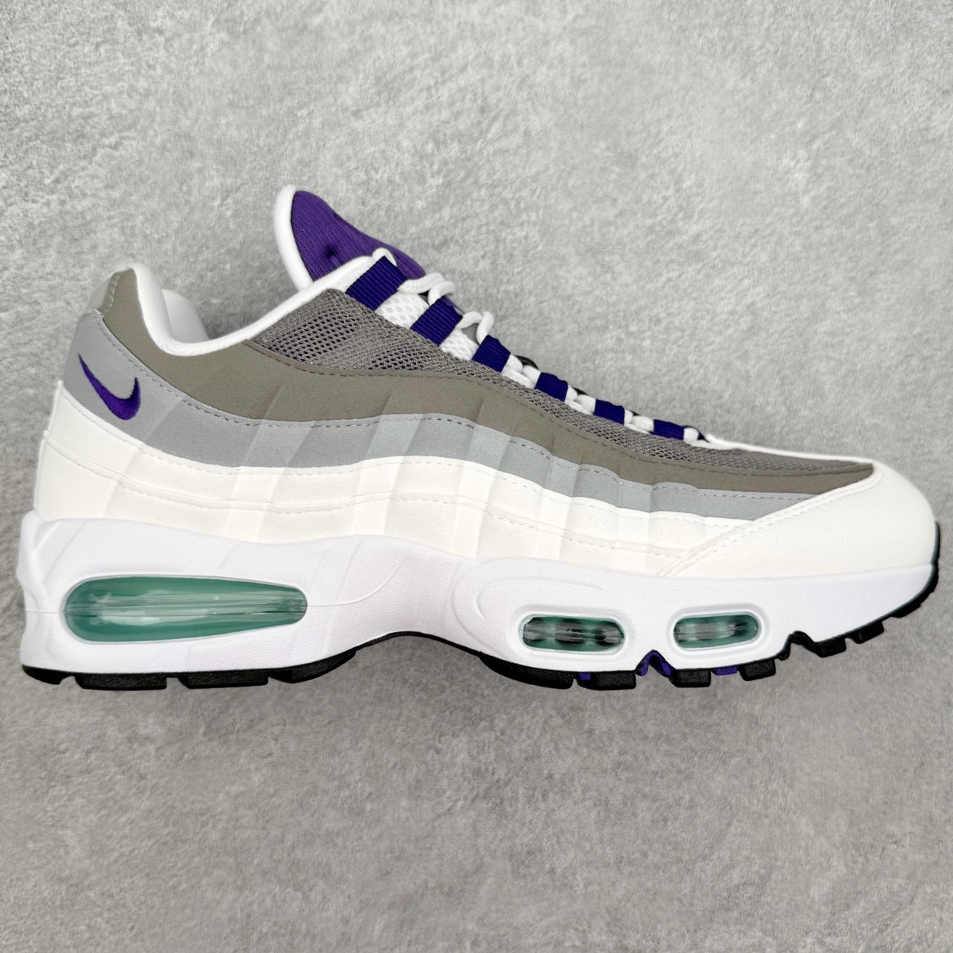＃KZ神版 NK Air Max 95 OG 舒适百搭耐磨低帮气垫休闲跑步鞋 白紫 HJ5996-100