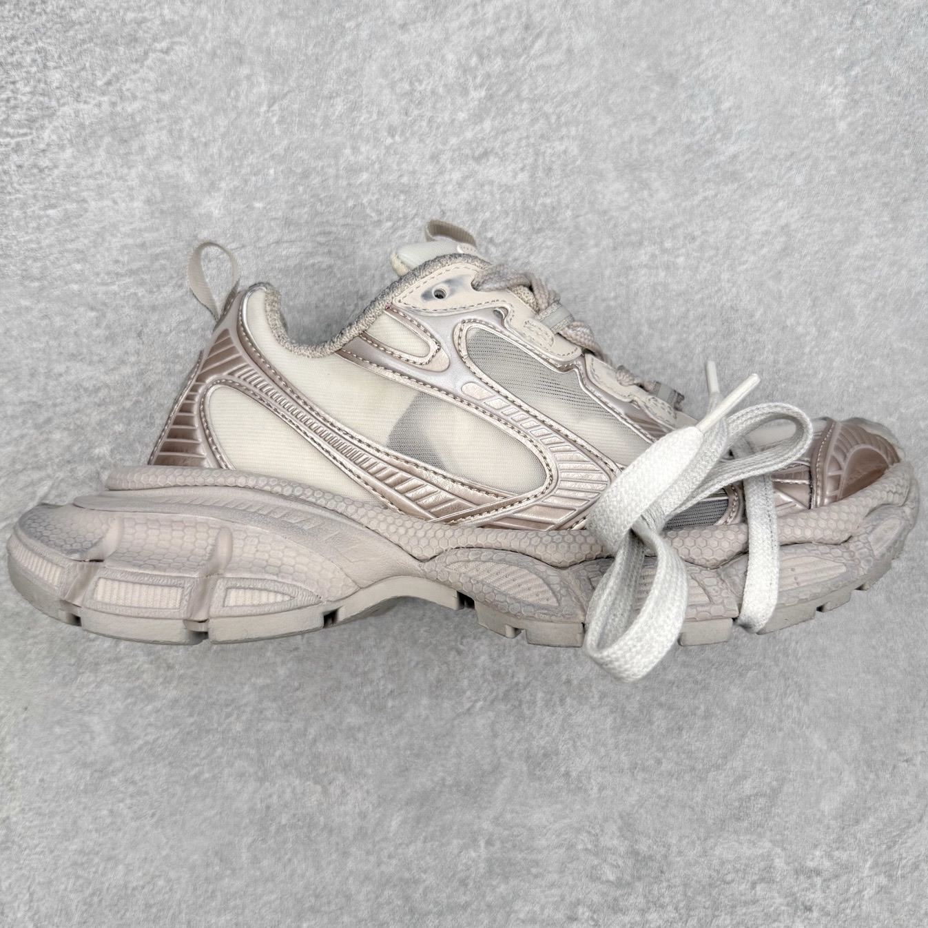 ＃纯原特价‼️BALENCIAGA 3XL Sneakers 巴黎世家十代网布系带低帮走秀复古老爹鞋 实