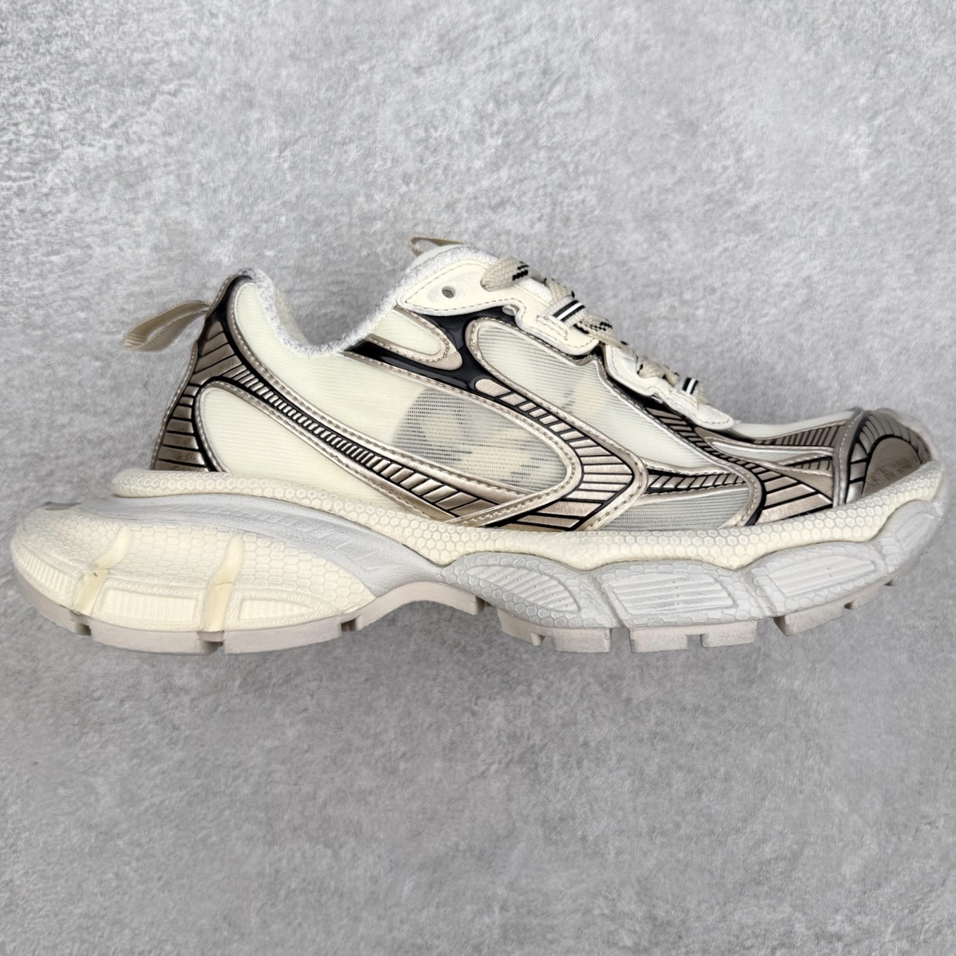 ＃纯原特价‼️BALENCIAGA 3XL Sneakers 巴黎世家十代网布系带低帮走秀复古老爹鞋 实