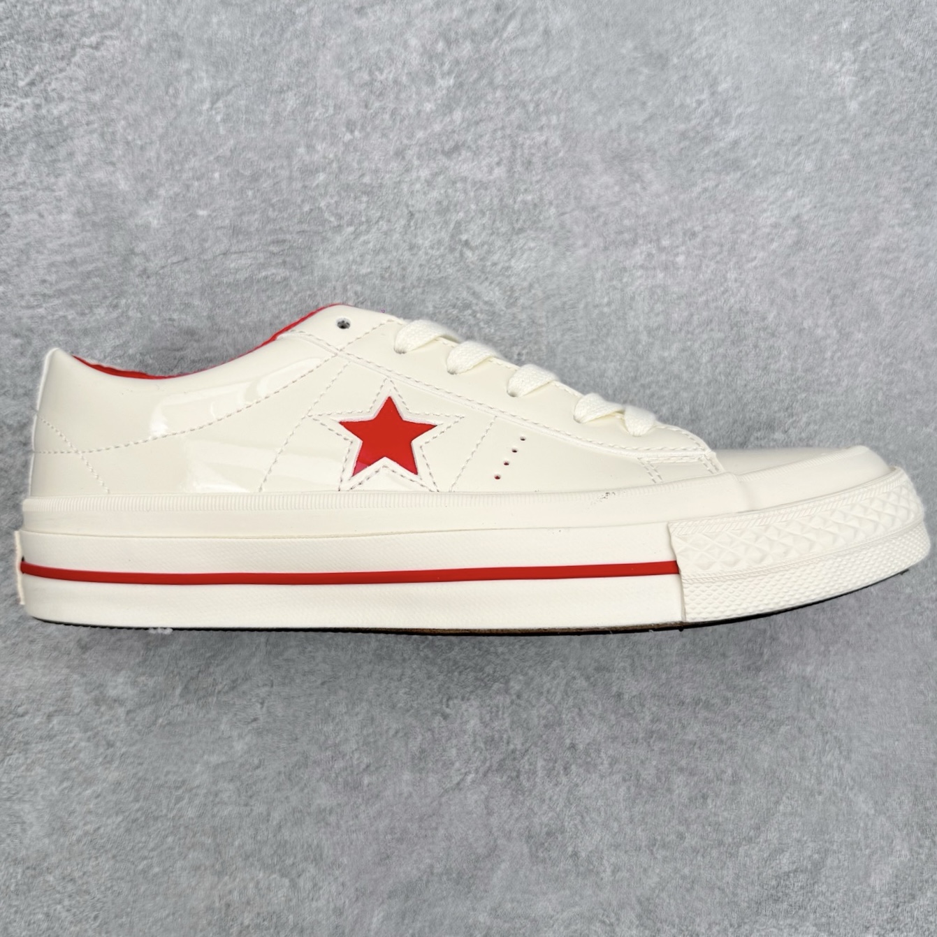 Converse ONE STAR Leather匡威木村一星皮质白红拼接经典舒适低帮休闲硫化板鞋以经典