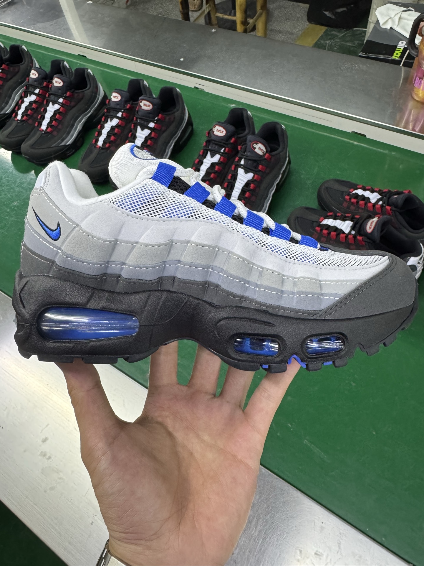 ＃SF外贸特供 NK Air Max 95 OG 舒适百搭耐磨低帮气垫休闲跑步鞋 男女同款 灰黑蓝 IM