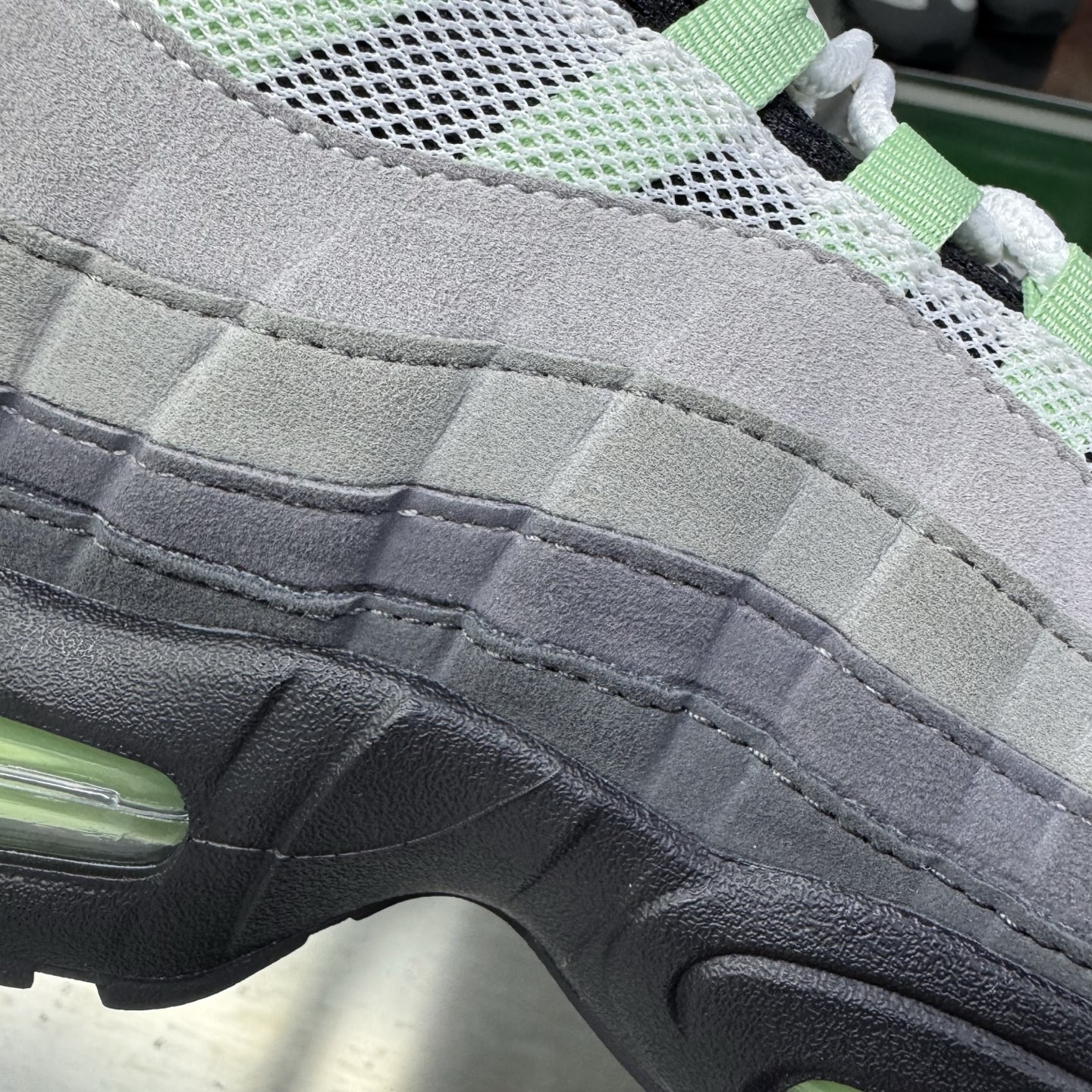 ＃SF外贸特供 NK Air Max 95 OG 舒适百搭耐磨低帮气垫休闲跑步鞋 男女同款 黑灰薄荷绿 