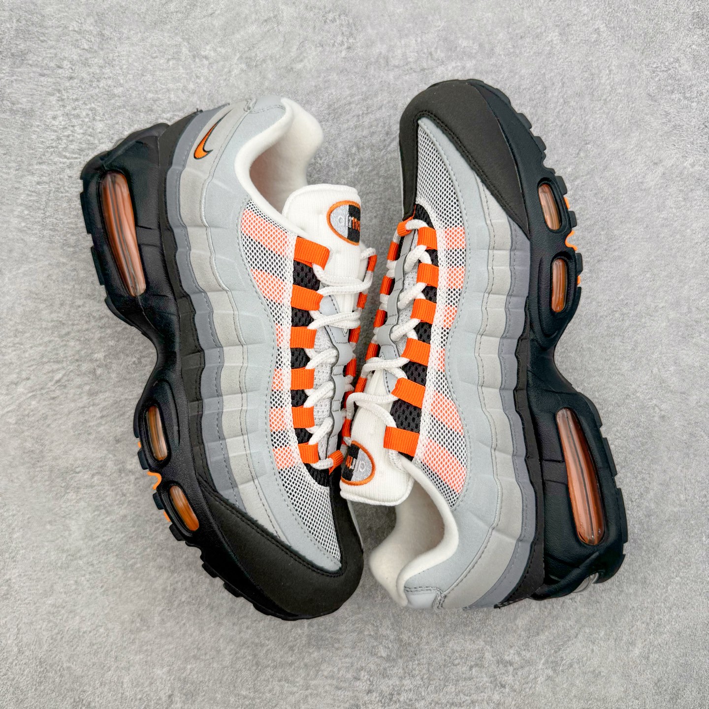 #SF外贸特供 NK Air Max 95 OG 舒适百搭耐磨低帮气垫休闲跑步鞋 男女同款 灰黑橙 HM #SF外贸特供 NK Air Max 95 OG 舒适百搭耐磨低帮气垫休闲跑步鞋 男女同款 灰黑橙 HM