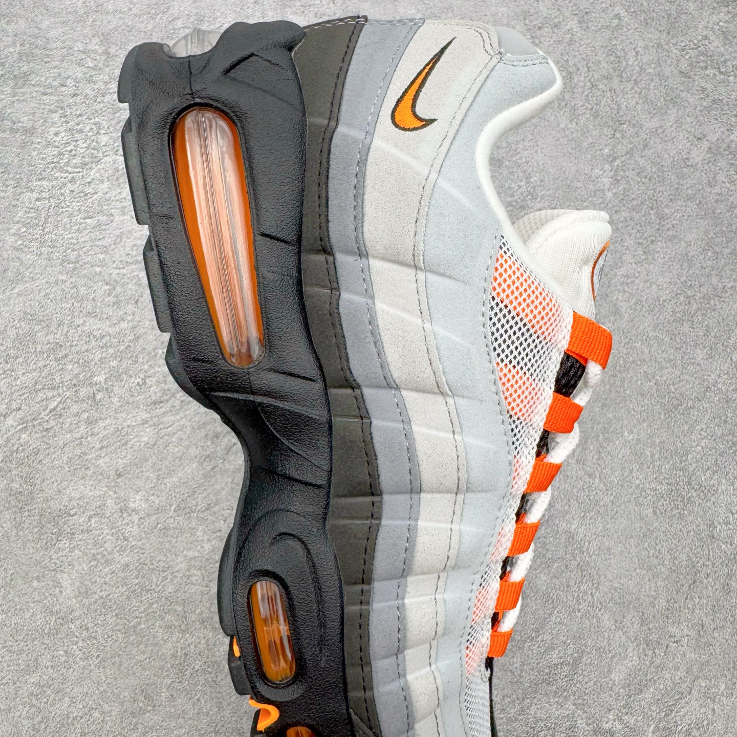 #SF外贸特供 NK Air Max 95 OG 舒适百搭耐磨低帮气垫休闲跑步鞋 男女同款 灰黑橙 HM #SF外贸特供 NK Air Max 95 OG 舒适百搭耐磨低帮气垫休闲跑步鞋 男女同款 灰黑橙 HM