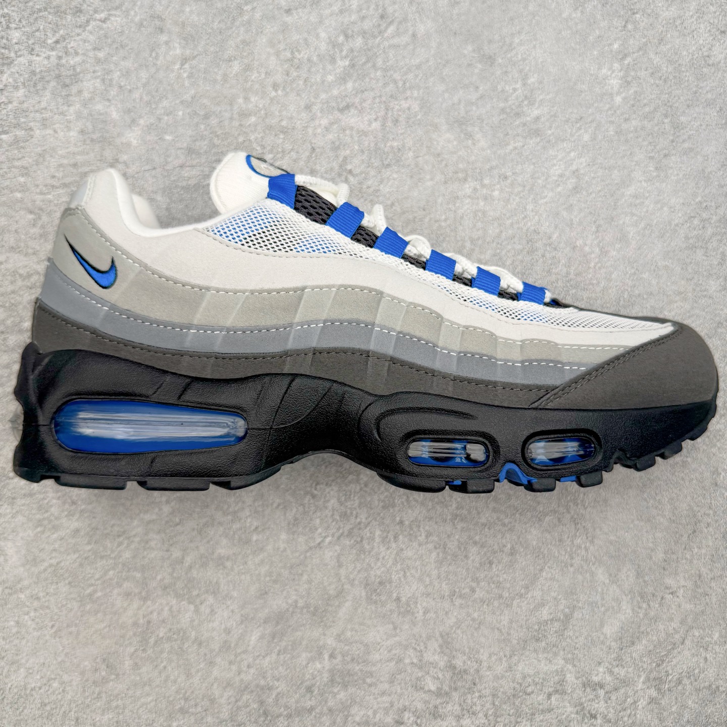 ＃SF外贸特供 NK Air Max 95 OG 舒适百搭耐磨低帮气垫休闲跑步鞋 男女同款 灰黑蓝 IM