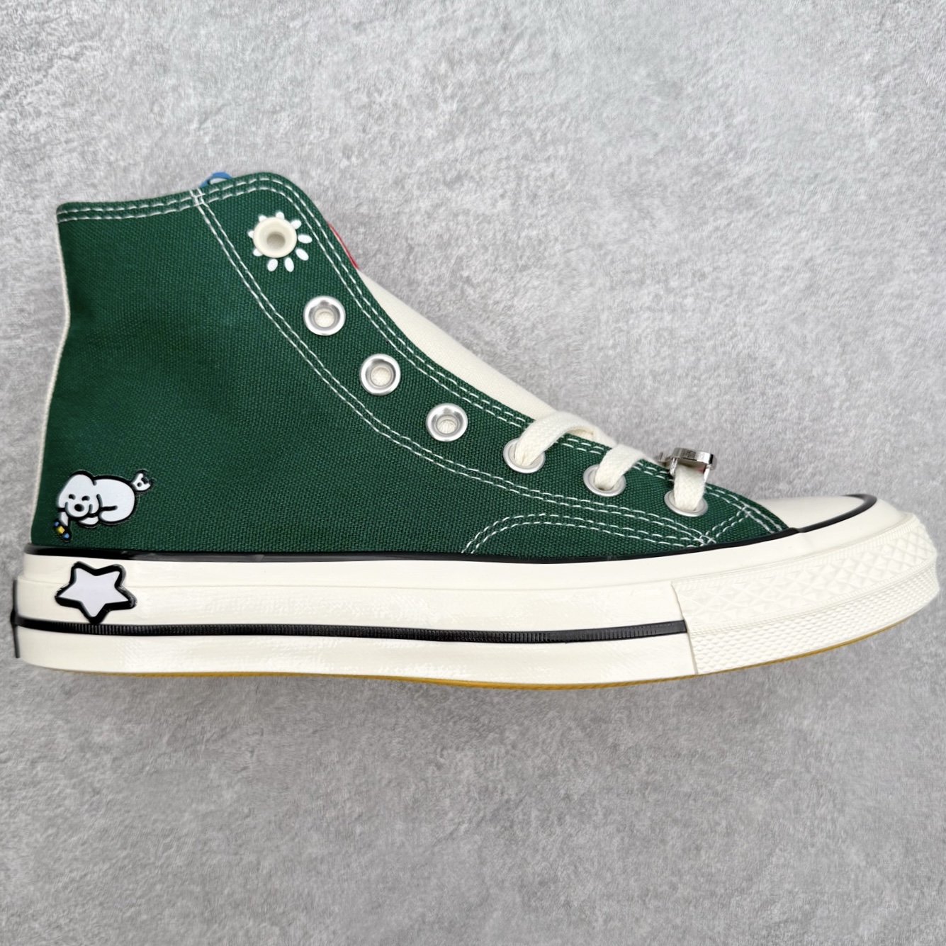 CONVERSE × MATSUI匡威松井犬艺术家合作款年度童趣联名 多巴胺撞色帆布鞋两款均以经典70s