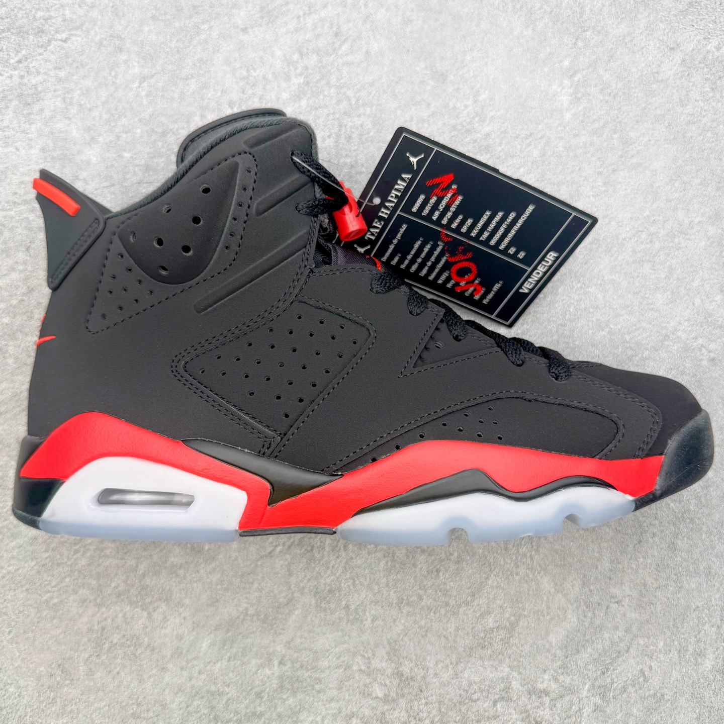 Air Jordan AJ6 Retro 黑红2025 CT8529-001 原楦原纸板开发 采购原厂皮