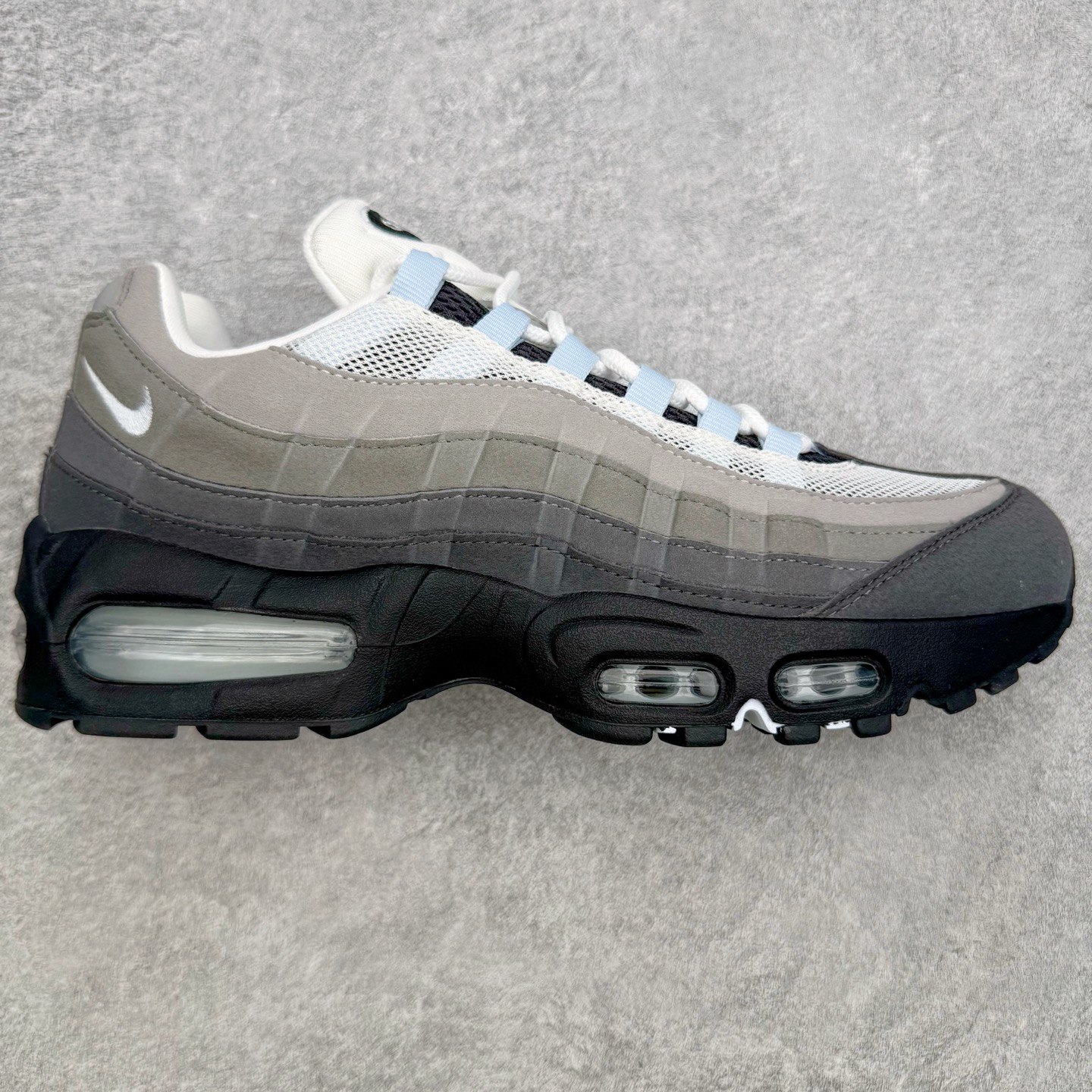 ＃SF外贸特供 NK Air Max 95 OG 舒适百搭耐磨低帮气垫休闲跑步鞋 男女同款 灰黑蓝 HJ