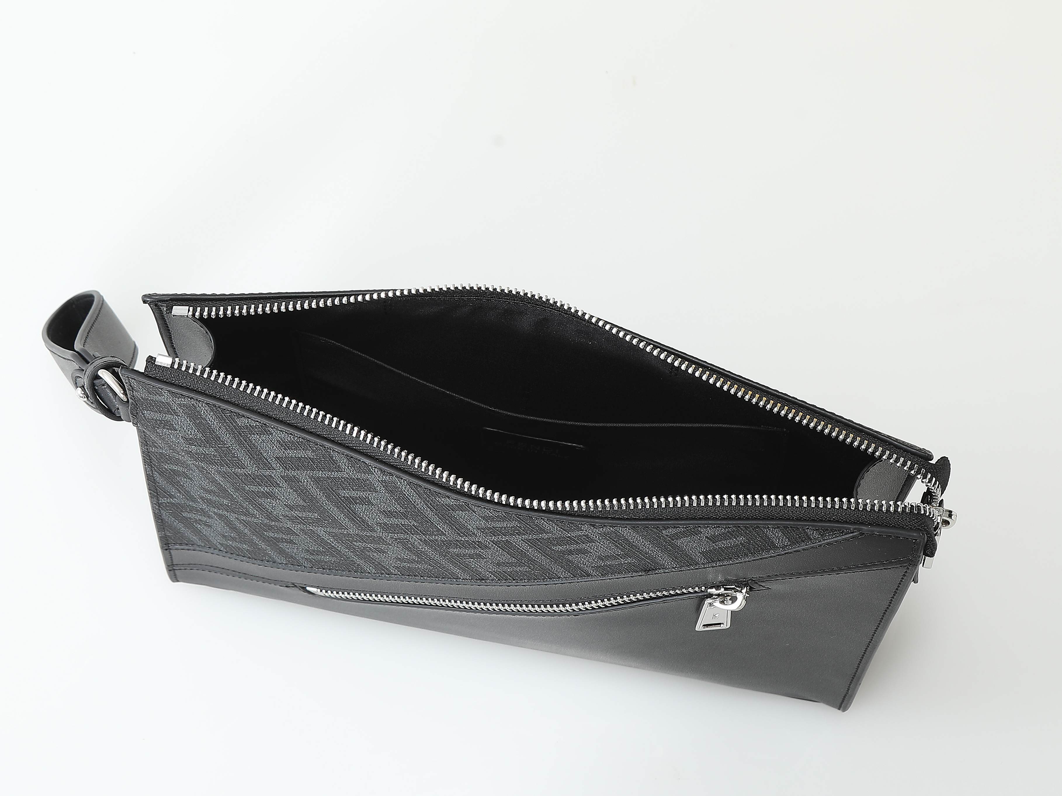 シンプルでスタイリッシュな黒の手拿包 - 可拆式チェーン付き