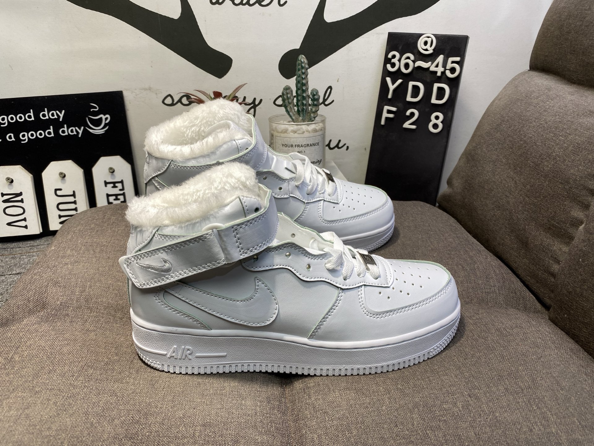 100💰加毛 耐克 Nike Air Force 1 ’07 空军一号高帮百搭休闲运动板鞋YDDF28