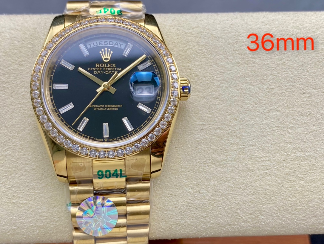 ロレックス ブラックアイス36mm 自動巻き機械式腕時計