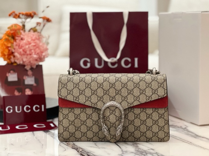 Gucci Dionysus GG Supreme Small Shoulder Bag, Beige/Ebony, 28 cm 1 Gucci Dionysus GG Supreme Small Shoulder Bag, Beige/Ebony, 28 cm