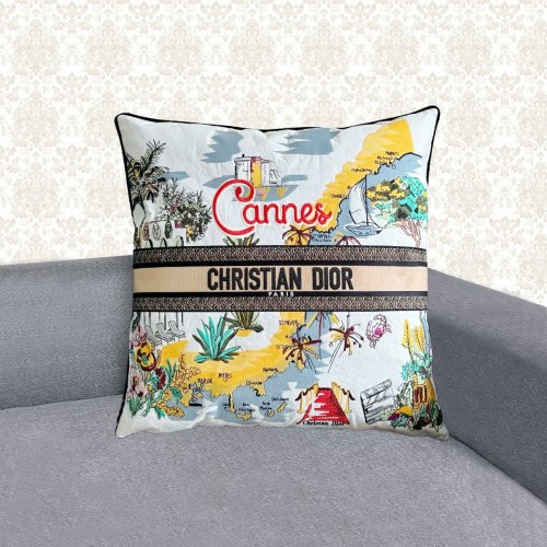 Dior Souvenir 2025 Limited Edition Embroidered Pillow | 50*50cm Cotton Cushion 1 Dior Souvenir 2025 Limited Edition Embroidered Pillow | 50*50cm Cotton Cushion