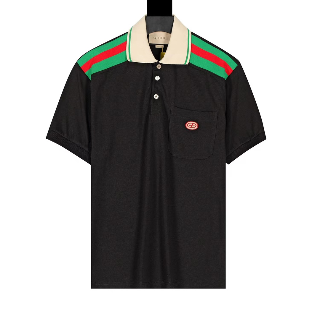 Gucci Clothing Polo T-Shirt Cotton Mesh Cloth Summer Collection Fashion Short Sleeve