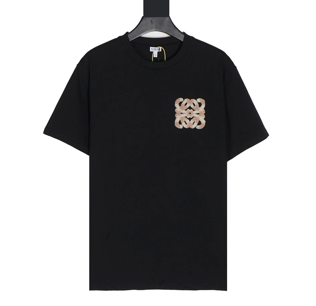 🅿️90 Loewe 2024 nuevo modelo Anagram camiseta de algodón toalla de corte holgado, tejido: algodón compacto de 24S; 240…