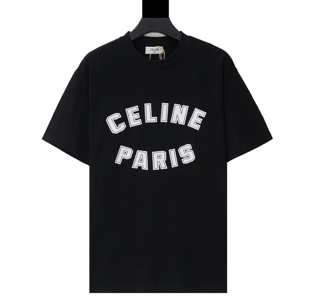 Celine Clothing T-Shirt Printing Boy Cotton Frosted Summer Collection Fashion Short Sleeve